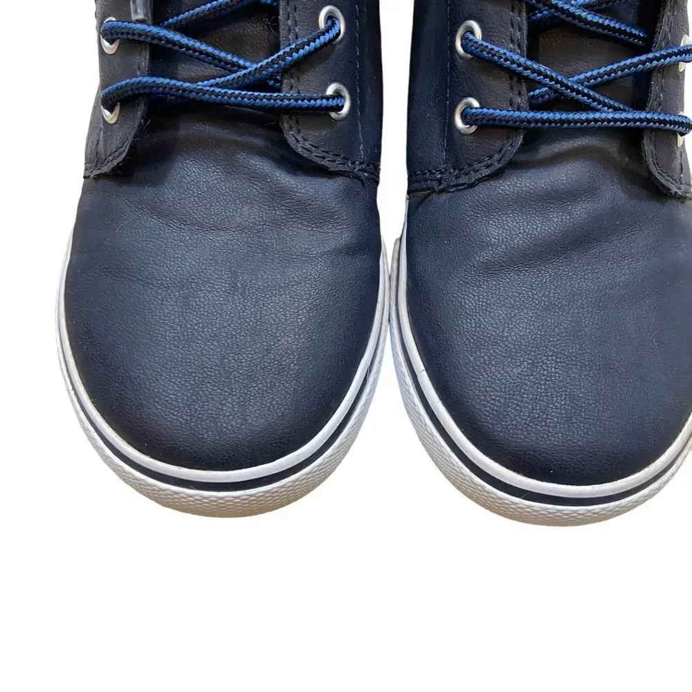 The Children Place Boys Navy Blue Faux Leather‎ Lace Up Sneaker Boots Size 4